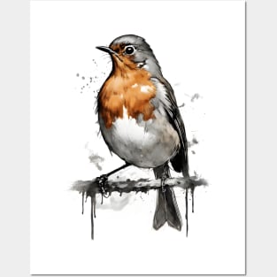 Robin Bird Ink Art Posters and Art